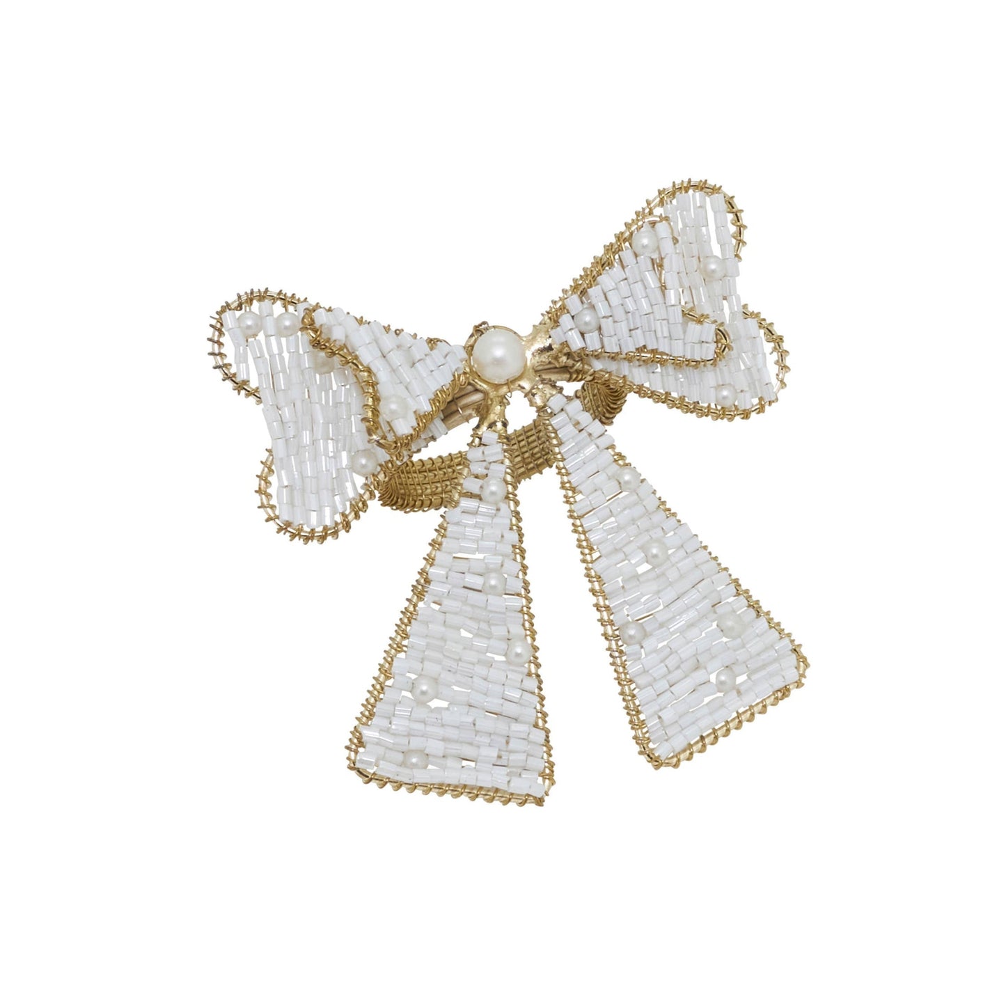 Beaded Bow Napkin Rings - Set of 4