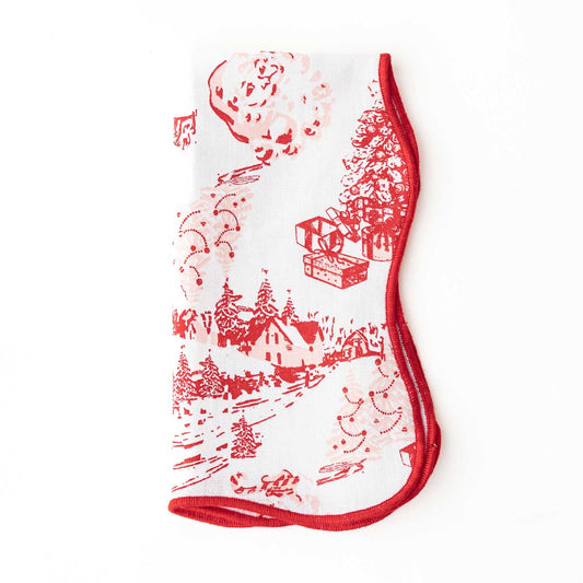 Santa Toile Cloth Dinner Napkin