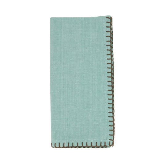 Aqua Whip Stitched Napkin