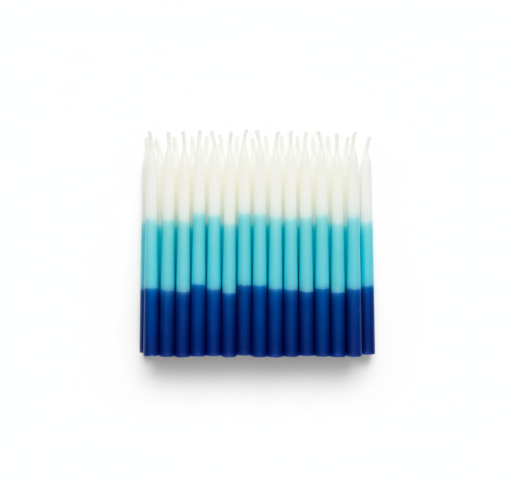 Blue Ombre Menorah Candles - Set of 45
