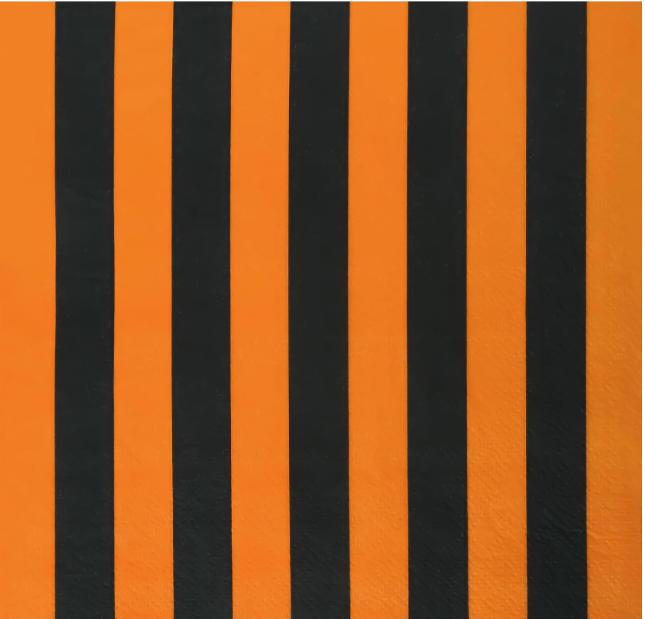 black and oraangr paper napkin 