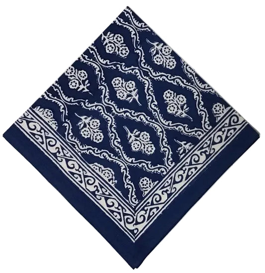 Navy Trellis Cloth Napkin