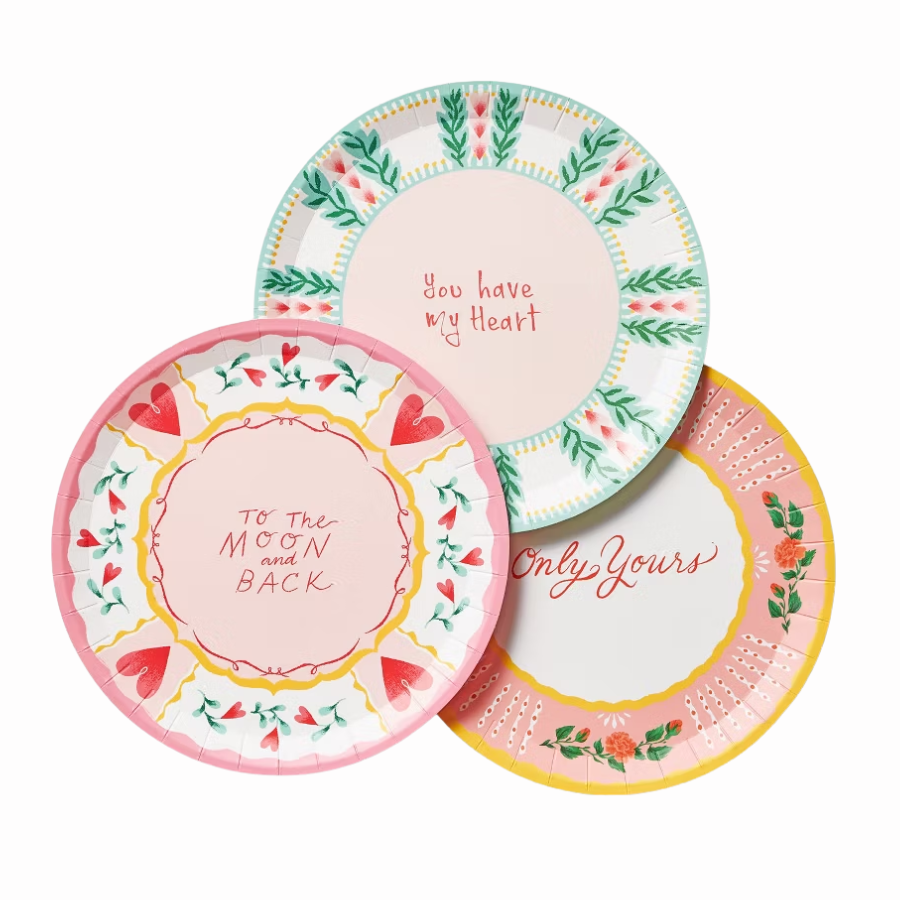 Love Sayings Paper Dinner Plates