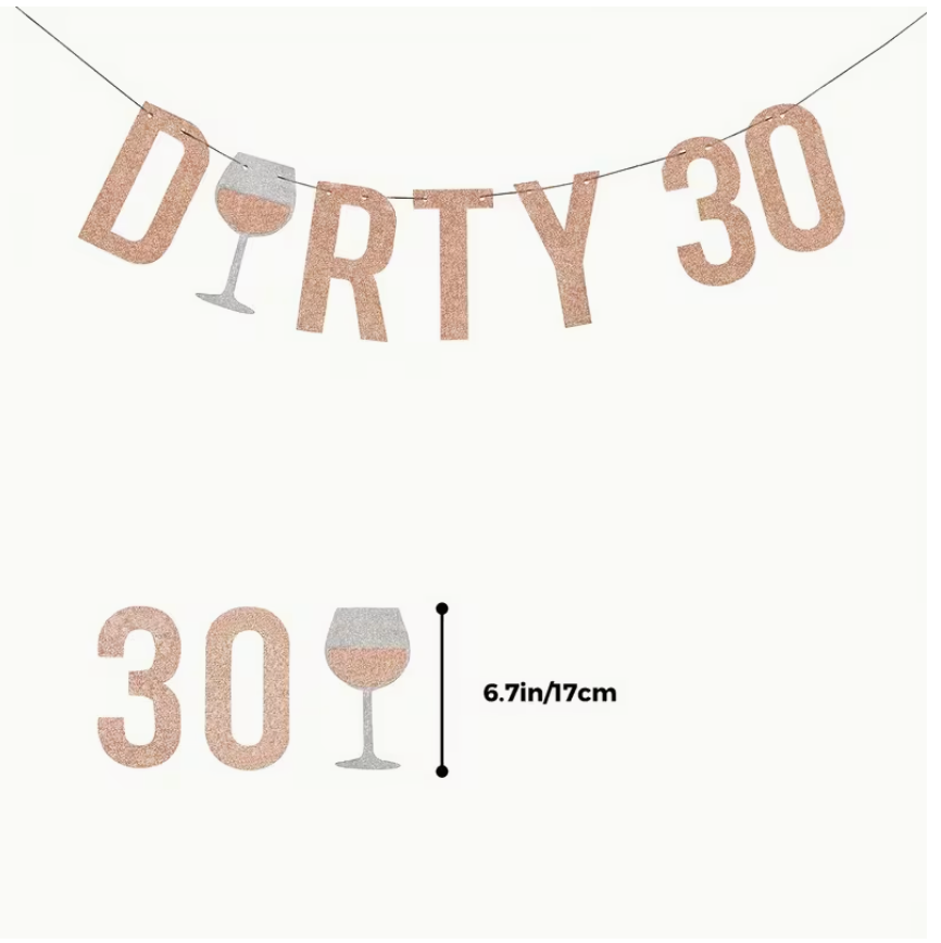 Dirty Thirty Birthday Banner