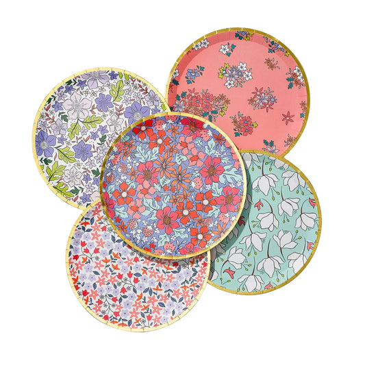 Mixed Floral Large Paper Plates