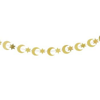 Gold Moon & Stars Paper Banner