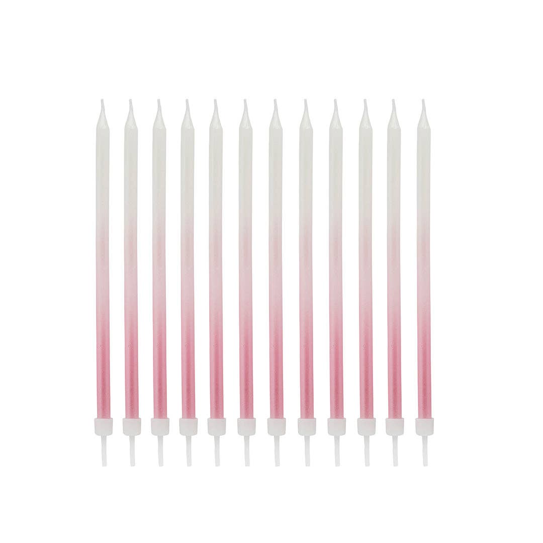 Pink Ombre Tall Skinny Candles