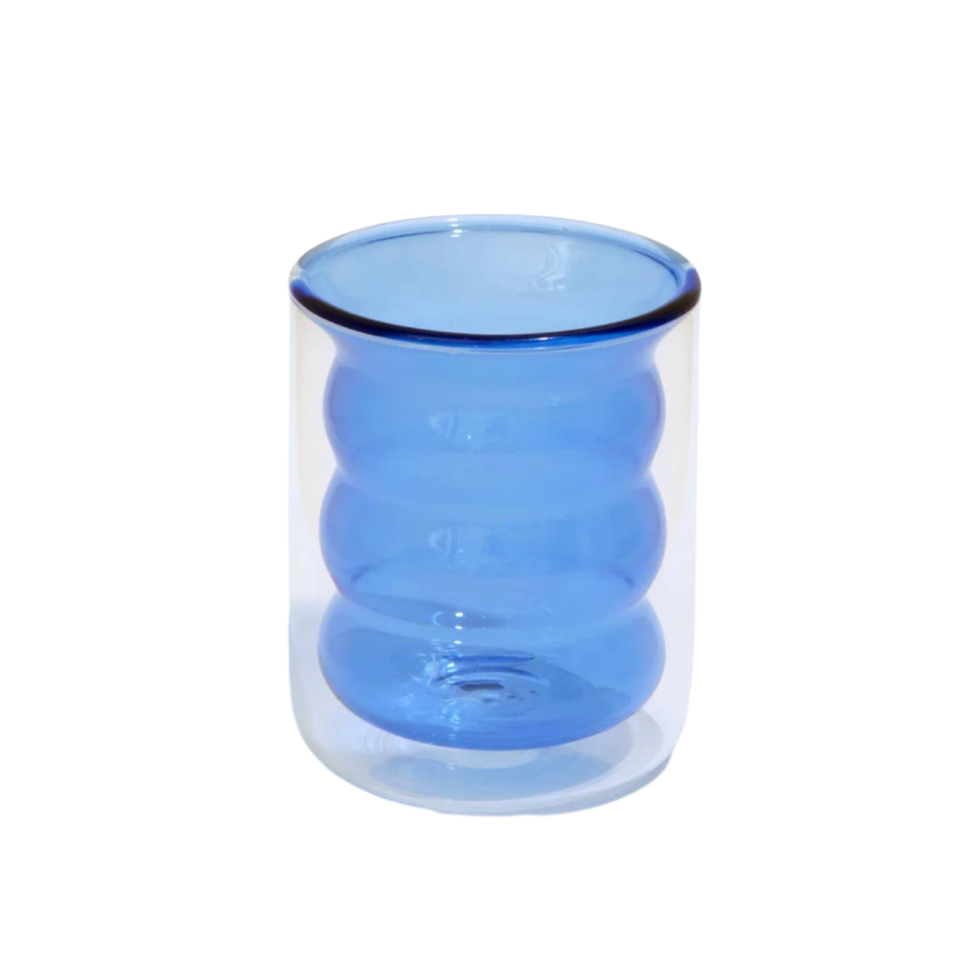 Blue Double Wall Groovy Cup