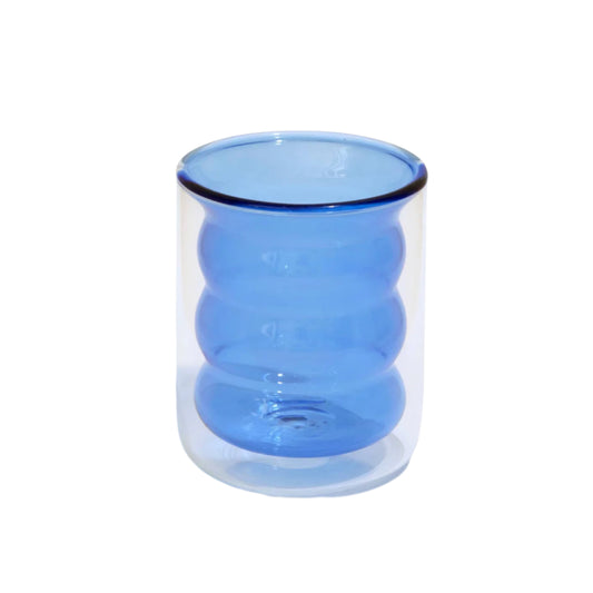 Blue Double Wall Groovy Cup