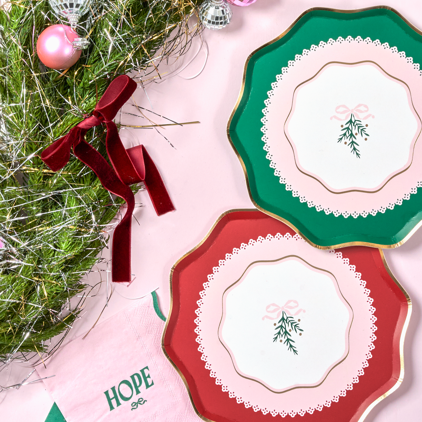 Coquette Christmas Dessert Plates