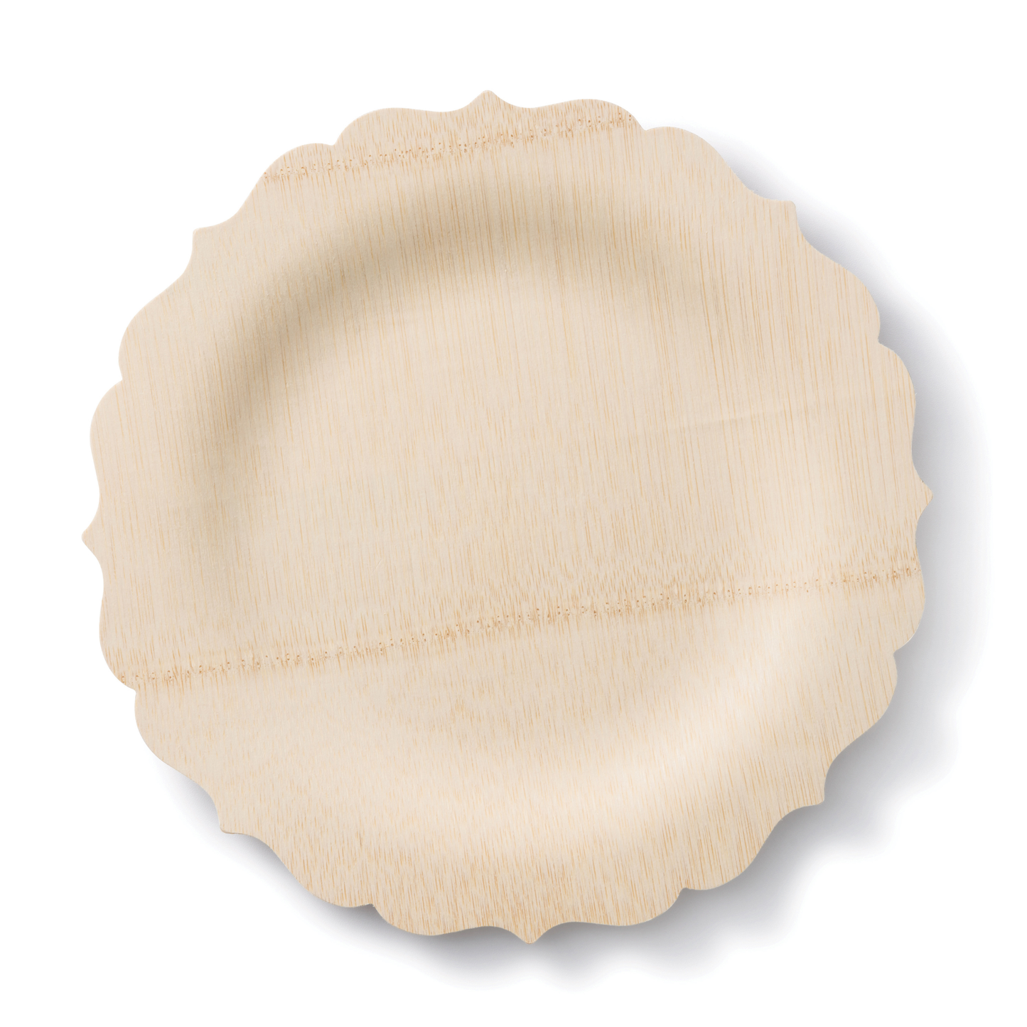 Bamboo Scalloped Dinner Plates - Pack of 25