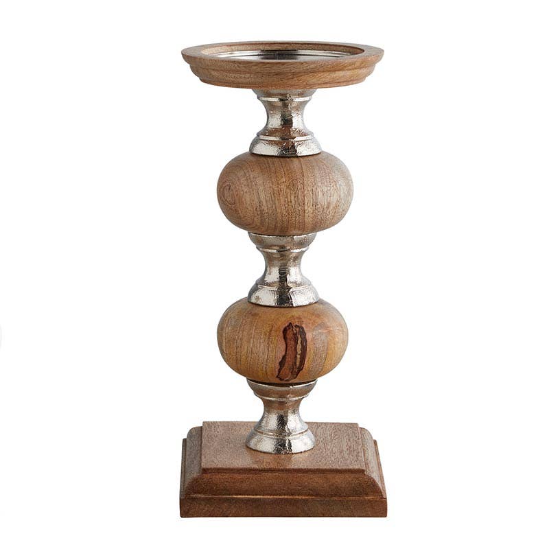 Medium Wood Pillar Candle Holder