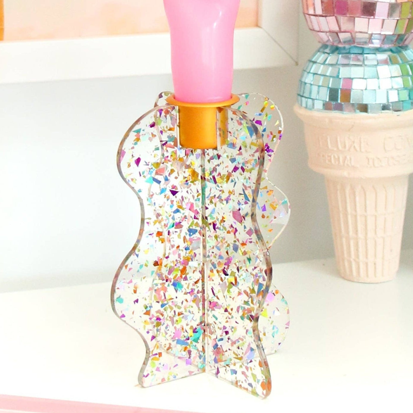 Confetti Acrylic Candle Holder