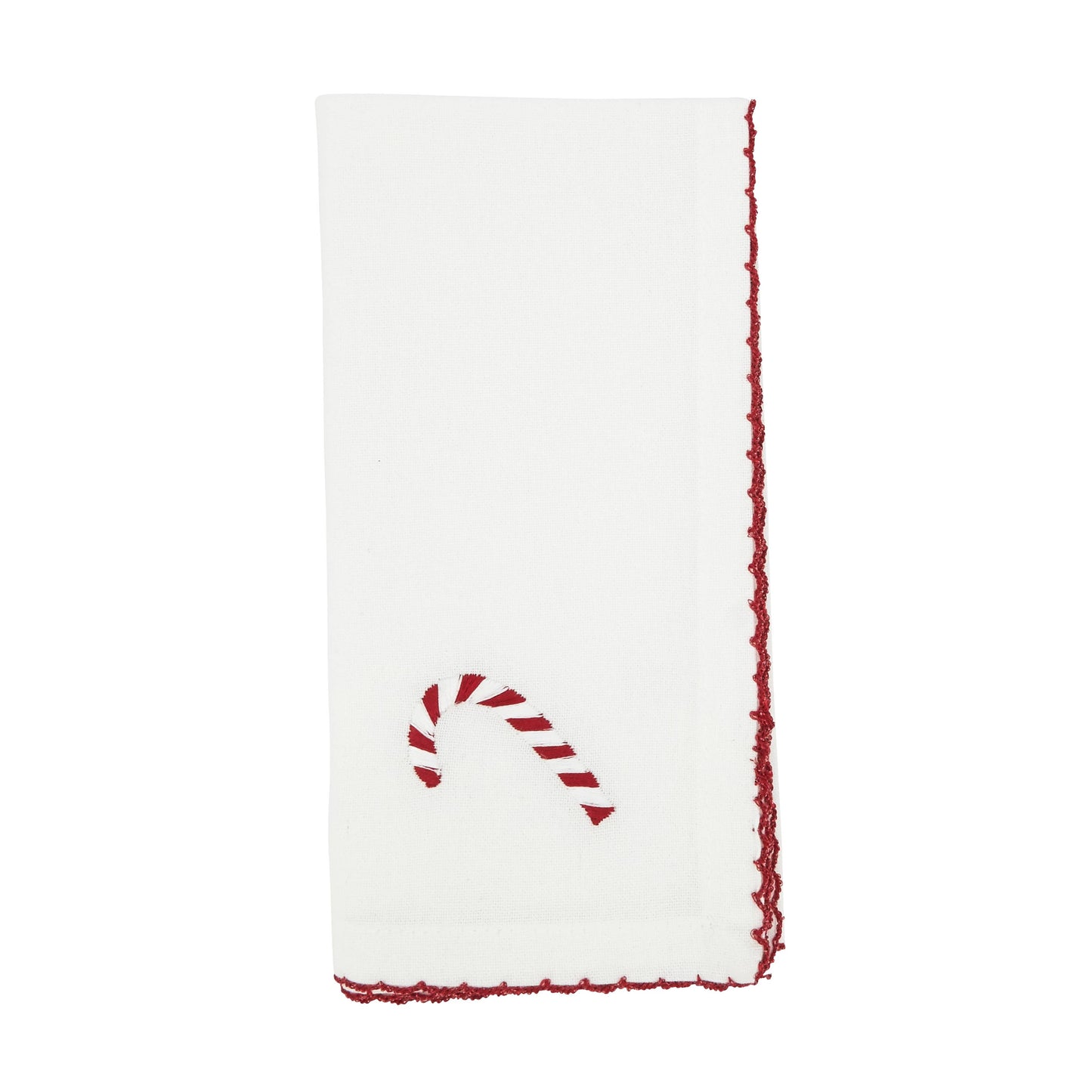 Candy Cane Embroidered Napkin