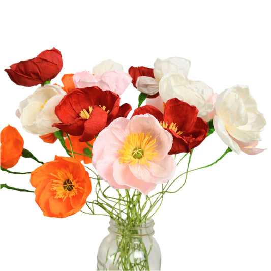 Handmade Multicolor Paper Poppy