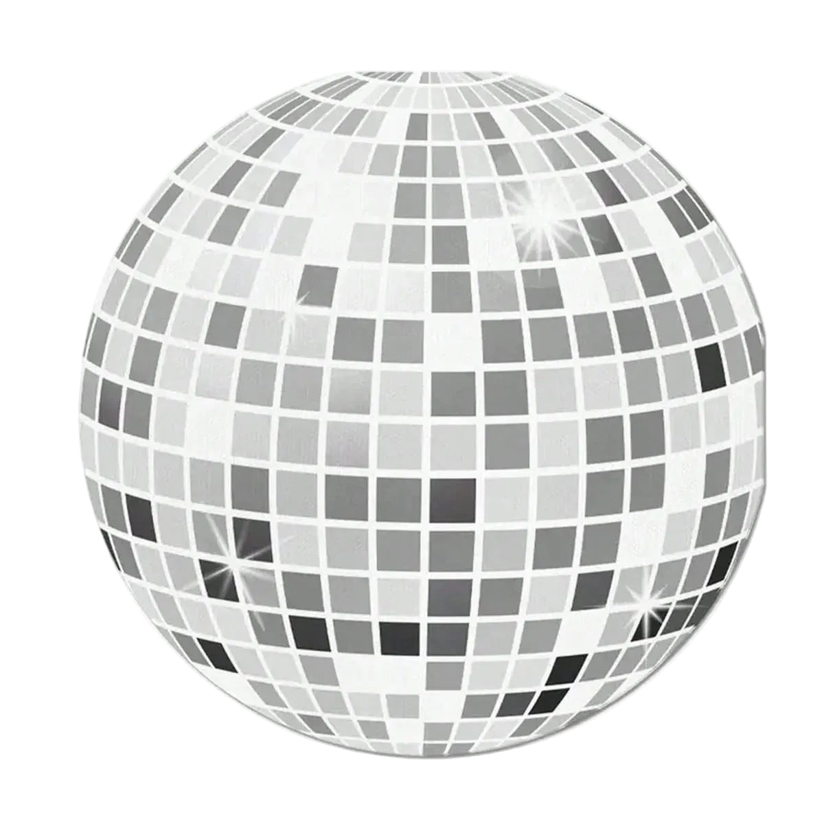 Disco ball cocktail napkin with reflective surface on a white background