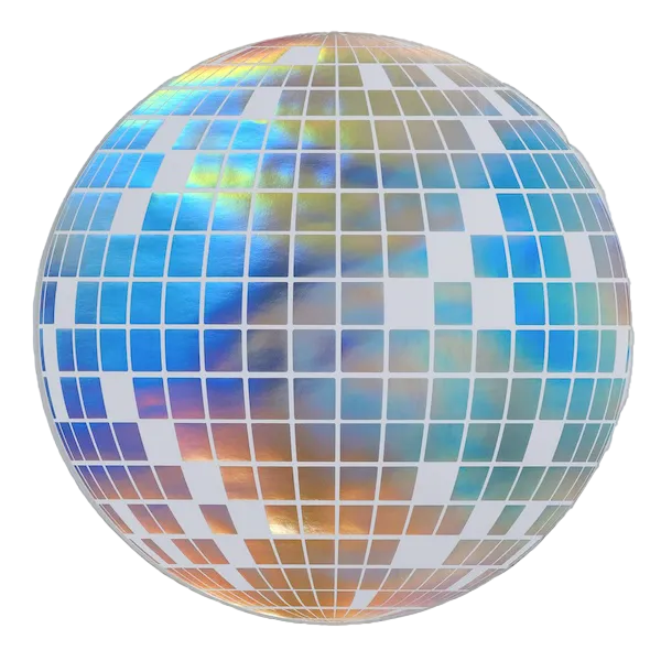 Discoball placemat on a white background
