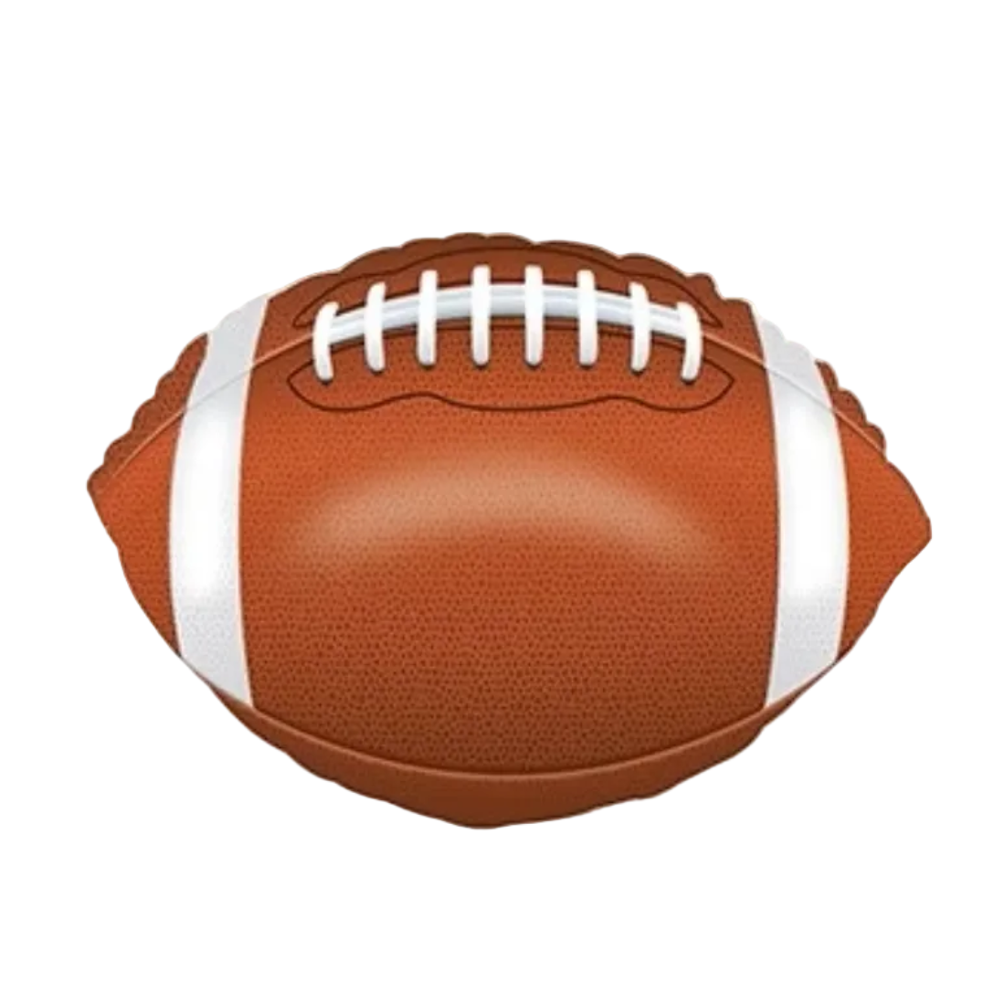 Brown football balloon with white laces on a white background