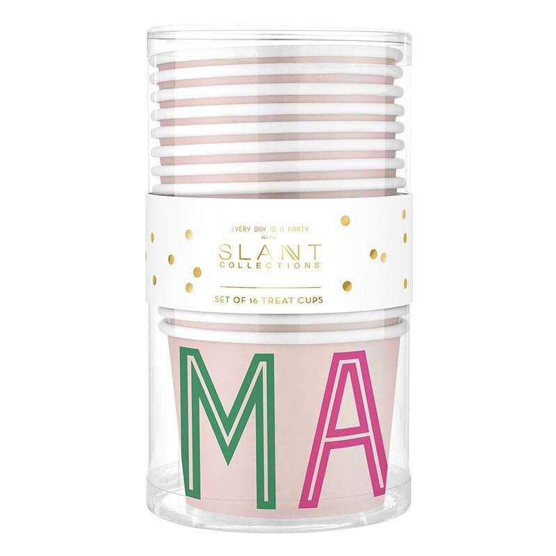 Set of mahjong treat cups from Slant Collections in a plastic container