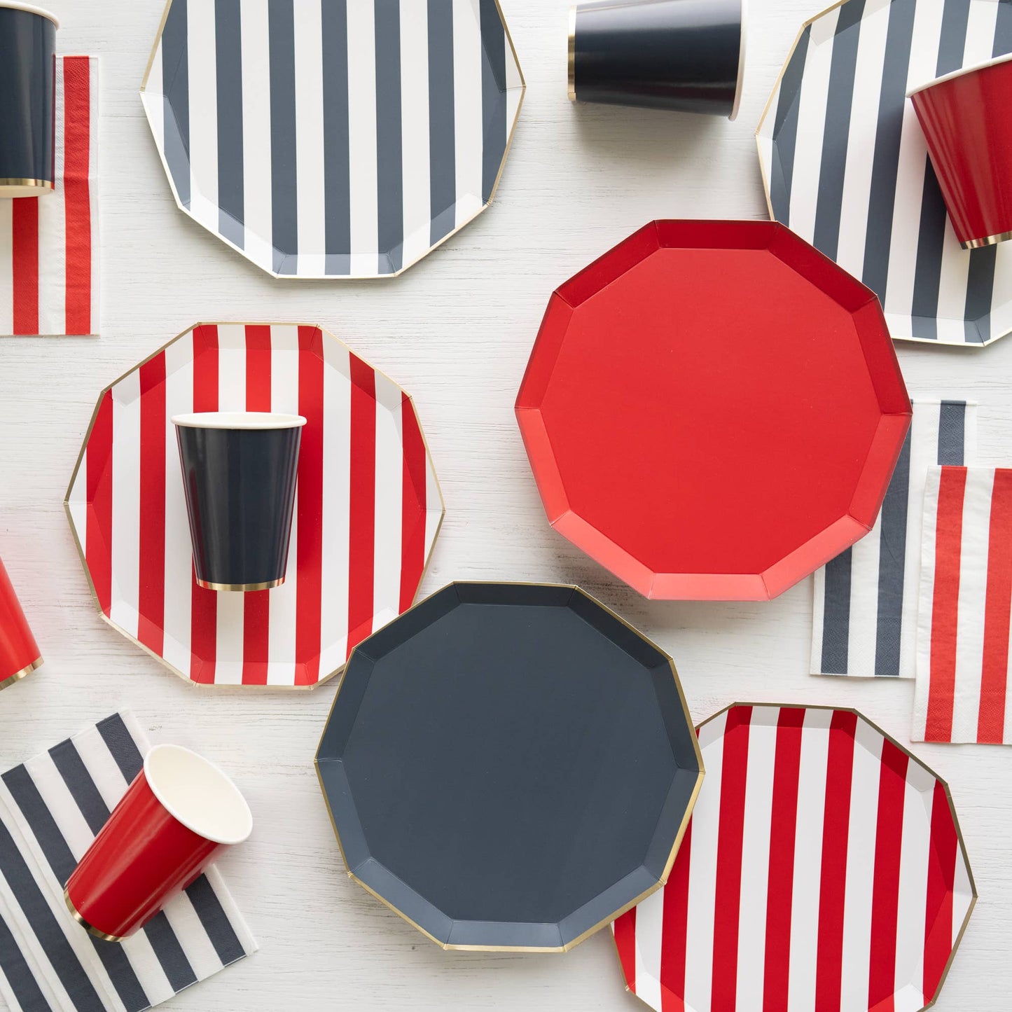 Red Cabana Striped Paper Napkins