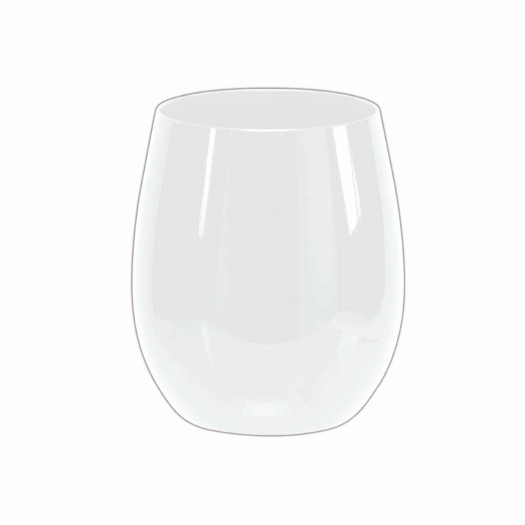 White stemless cup on a white background