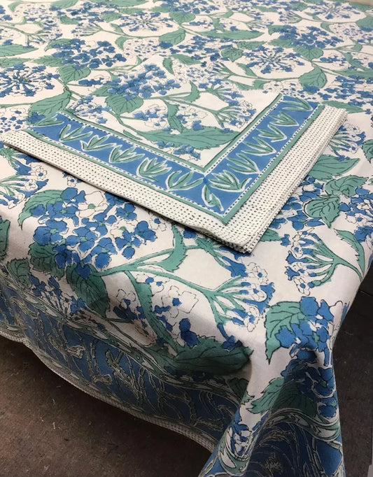 Wild Sage Block Print Tablecloth